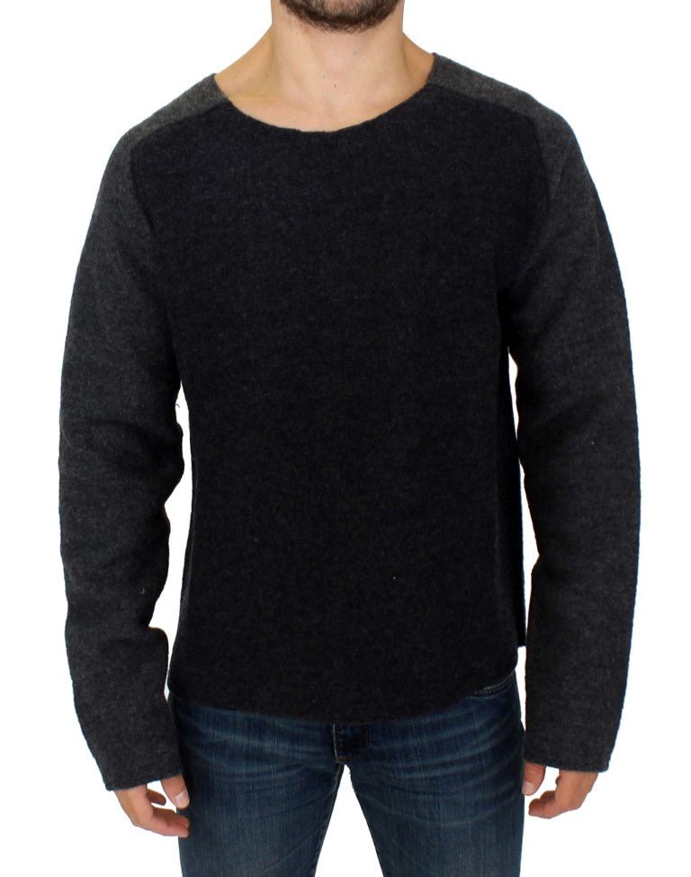 Gray wool crewneck sweater - Avaz Shop