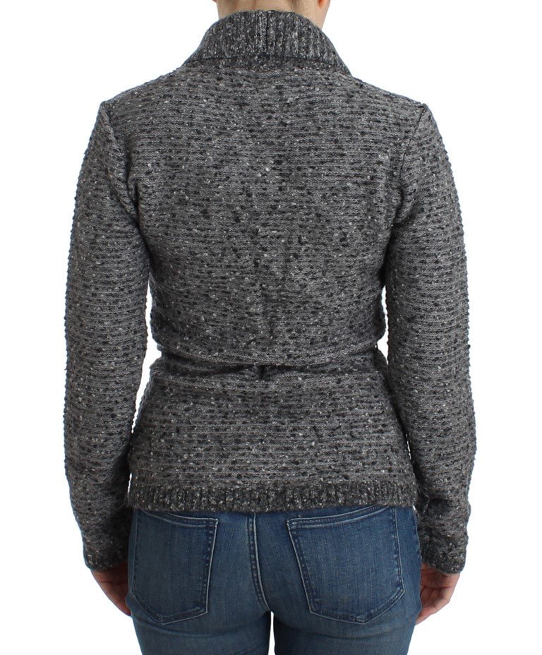 Gray wool knitted cardigan - Avaz Shop