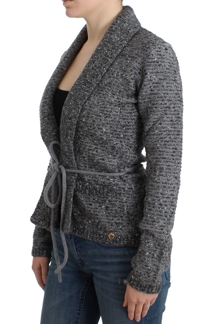 Gray wool knitted cardigan - Avaz Shop