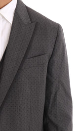 Gray Wool Long 3 Piece Two Button Suit - Avaz Shop