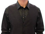 Gray Wool Silk Dress Vest Gilet Weste - Avaz Shop