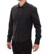 Gray Wool Silk Dress Vest Gilet Weste - Avaz Shop