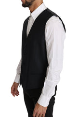 Gray Wool Silk Waistcoat Vest - Avaz Shop