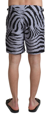 Gray Zebra Print Beachwear Shorts - Avaz Shop