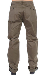Green Cotton Stretch Comfort Fit Pants - Avaz Shop