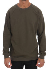 Green Crewneck Cotton Sweater - Avaz Shop