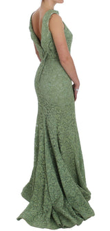 Green Floral Lace Sheath Maxi Dress - Avaz Shop