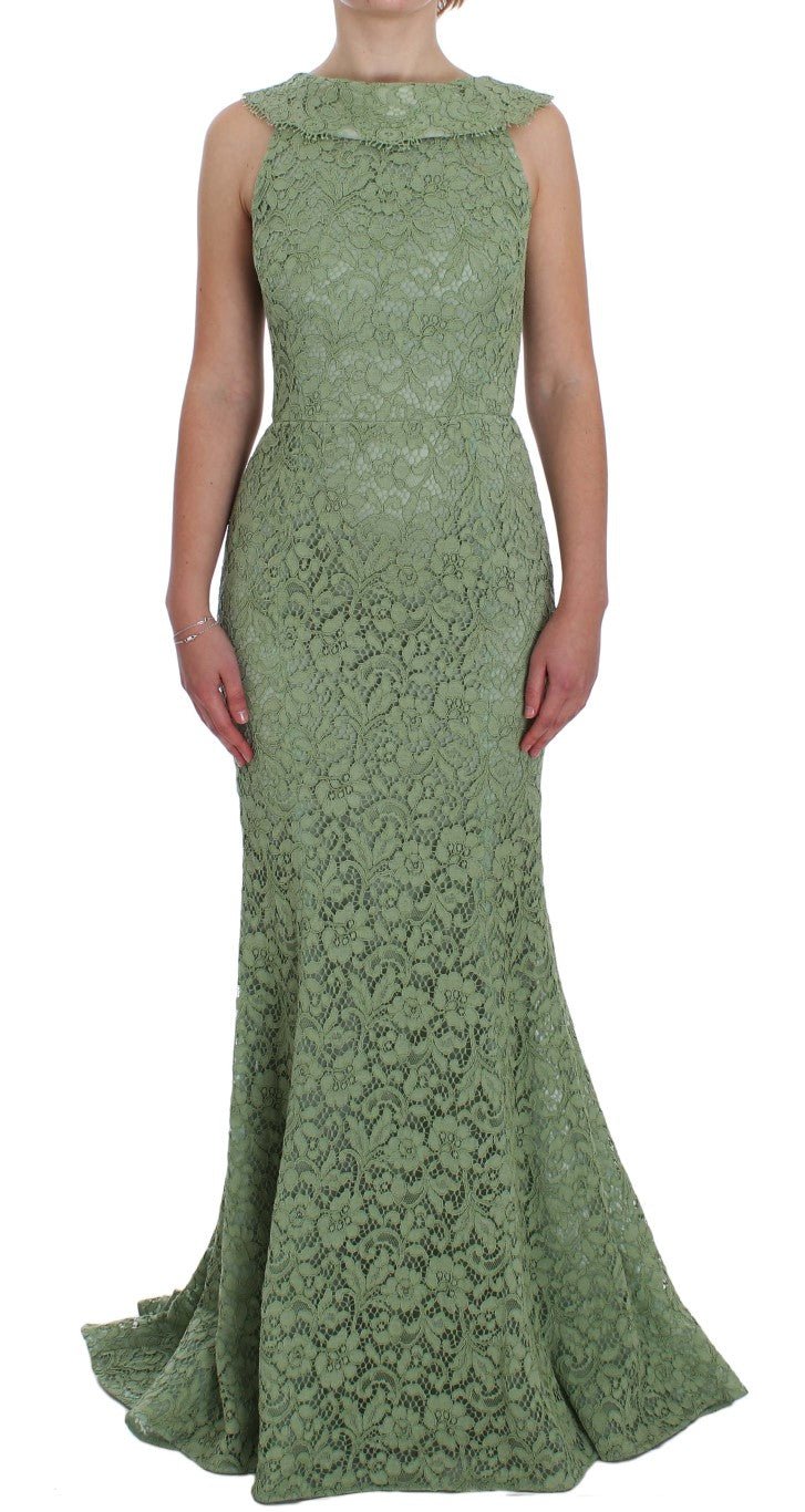 Green Floral Lace Sheath Maxi Dress - Avaz Shop