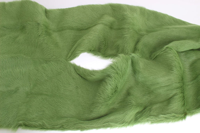 Green Goat Fur Long Scarf - Avaz Shop