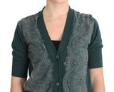 Green Lace Cotton Cardigan Sweater - Avaz Shop