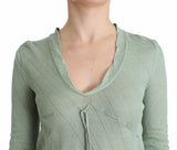 Green Lightweight Knit Sweater Top Blouse - Avaz Shop