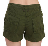Green Mid Waist 100% Cotton Mini Shorts - Avaz Shop