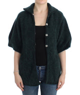 Green mohair knitted cardigan - Avaz Shop