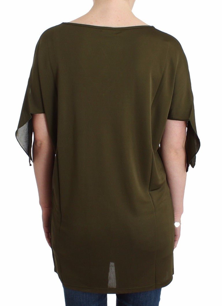 Green shortsleeved blouse top - Avaz Shop