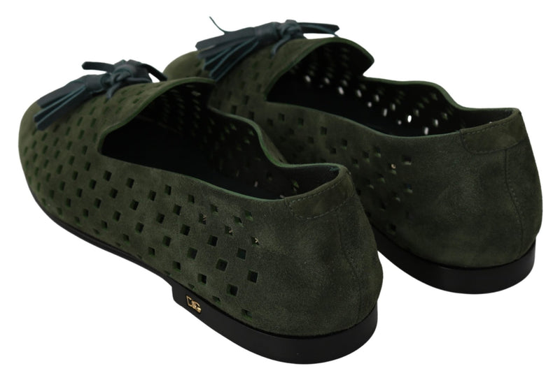 Green Suede Breathable Slippers Loafers Shoes - Avaz Shop
