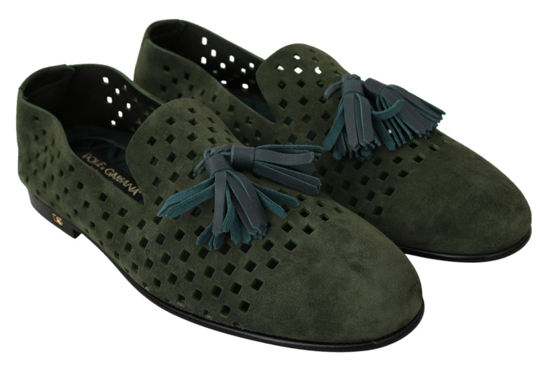 Green Suede Breathable Slippers Loafers Shoes - Avaz Shop