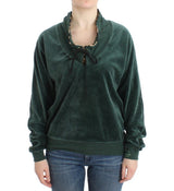 Green velvet cotton sweater - Avaz Shop