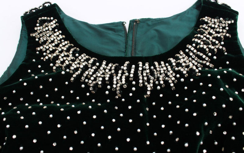 Green Velvet Crystal Long Maxi Dress - Avaz Shop
