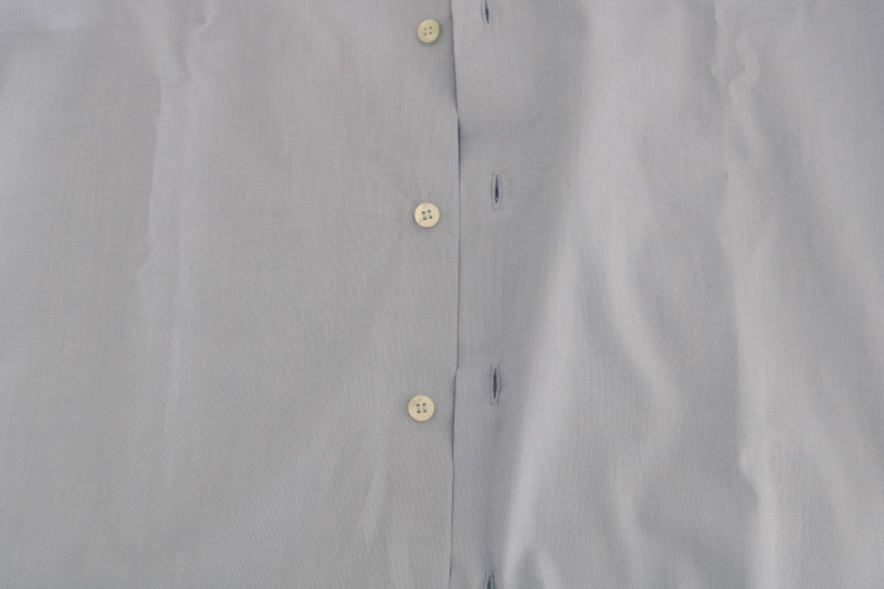 Light Blue Cotton Slim Fit Dress Shirt - Avaz Shop
