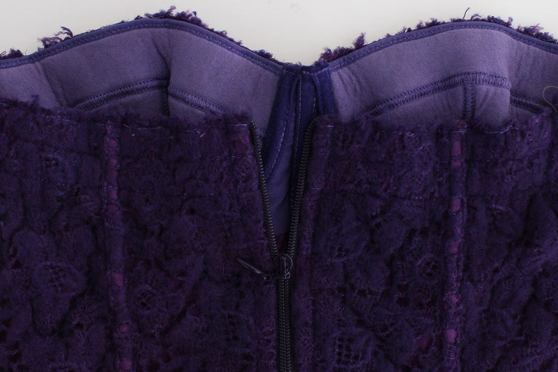 Lingerie Purple Corset Bustier Top Floral Lace - Avaz Shop