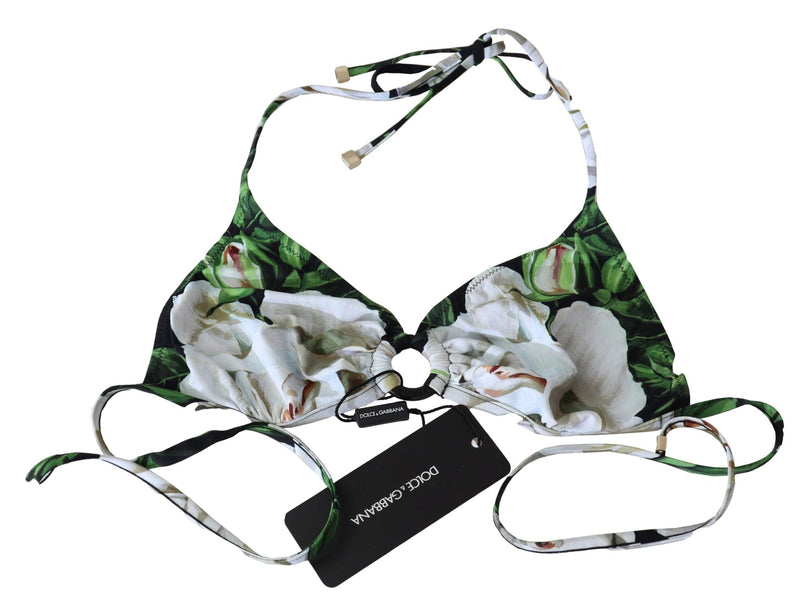 Multicolor Floral Print Halter Swimwear Bikini Top - Avaz Shop