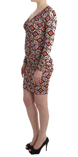 Multicolor Longsleeved Viscose Shift Dress - Avaz Shop