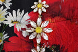 Multicolor Silk Floral Crystal Long Maxi Dress - Avaz Shop