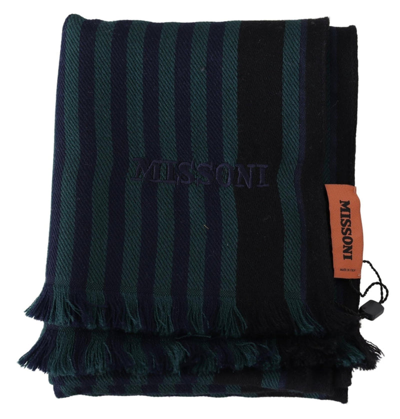 Multicolor Striped Wool Unisex Neck Wrap Shawl - Avaz Shop