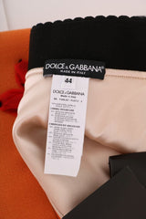 Orange Wool Crystal Sequin Appliques Skirt - Avaz Shop