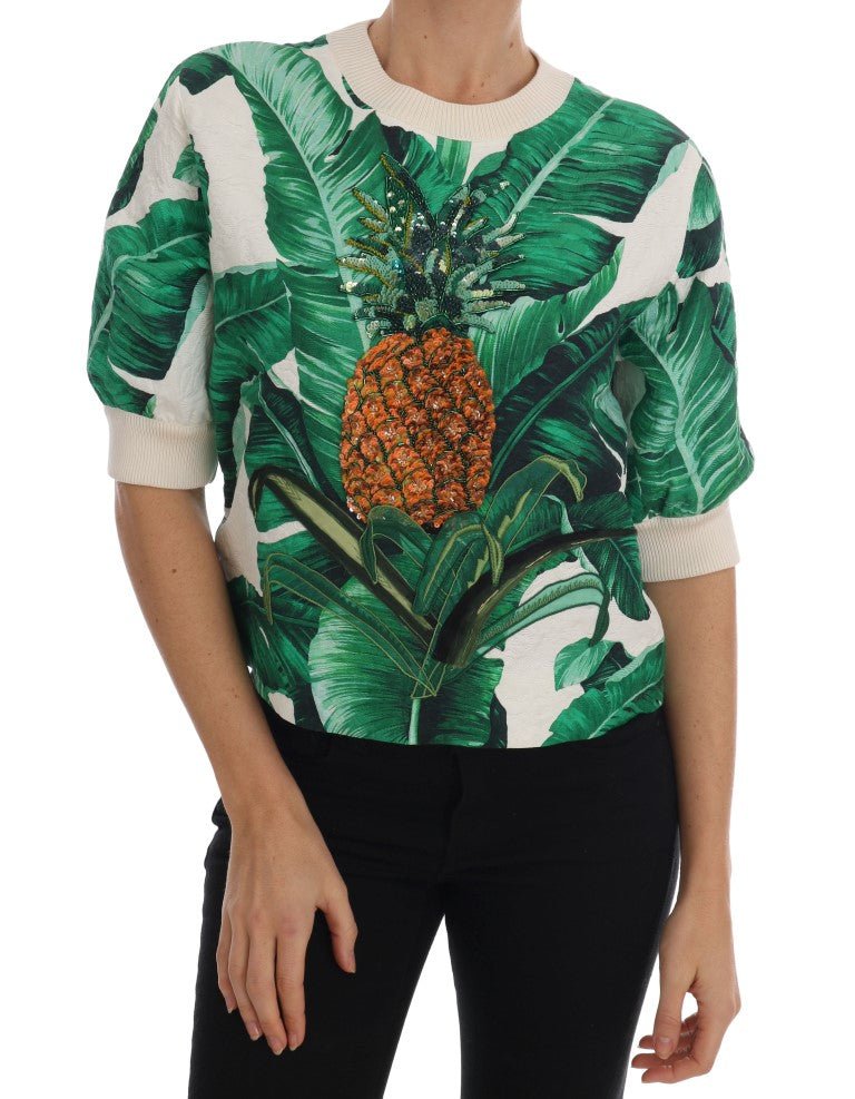 Pineapple Banana Sequins Crewneck Sweater - Avaz Shop