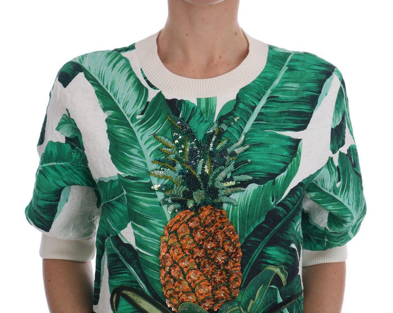 Pineapple Banana Sequins Crewneck Sweater - Avaz Shop
