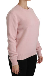 Pink Crew Neck Cashmere Pullover Sweater - Avaz Shop