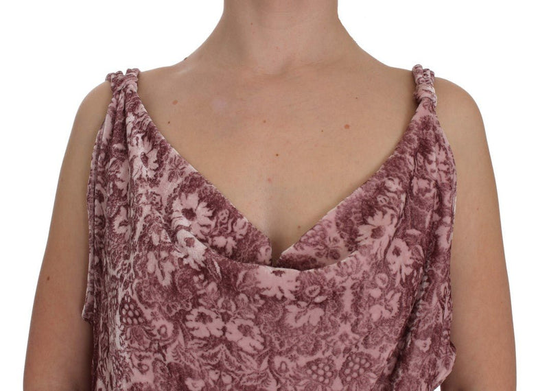Pink Floral Print Viscose Silk Blouse Top - Avaz Shop