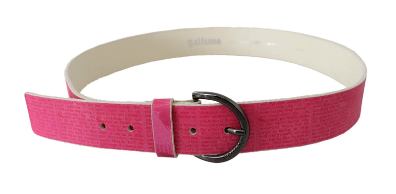 Pink Leather Letter Logo Design Round Buckle Belt - Avaz Shop