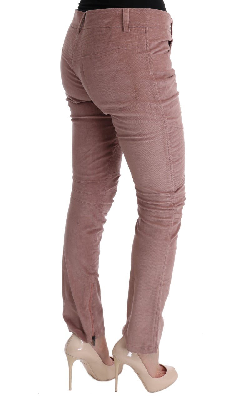 Pink Velvet Cropped Casual Pants - Avaz Shop