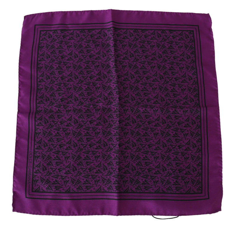 Purple Patterned Square Scarf Handkerchief - Avaz Shop