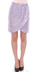 Purple Viscose Above-Knee Wrap Skirt - Avaz Shop