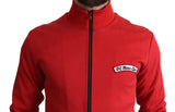 Red DG Motor Club Zippered Cardigan Sweater - Avaz Shop