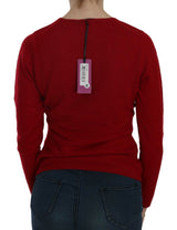 Red Round Neck Pullover Cashmere Sweater - Avaz Shop
