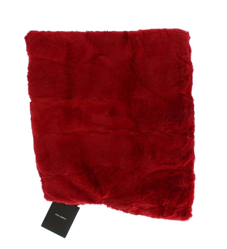 Red Weasel Fur Crochet Hood Scarf Hat - Avaz Shop