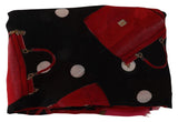 Black Red Bag Print Modal Shawl Wrap Scarf