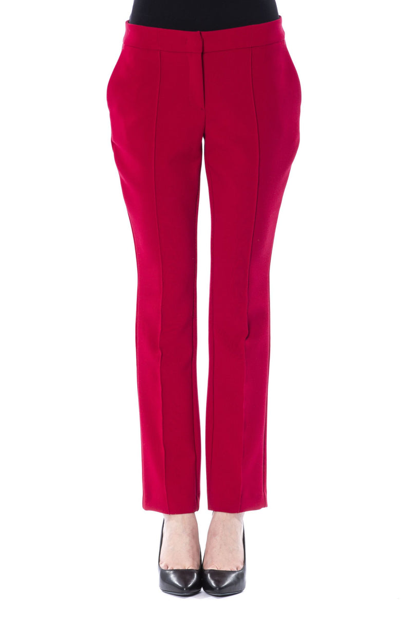 Fuchsia Polyester Jeans & Pant