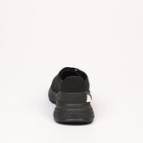 Black Textile and Leather Sneaker
