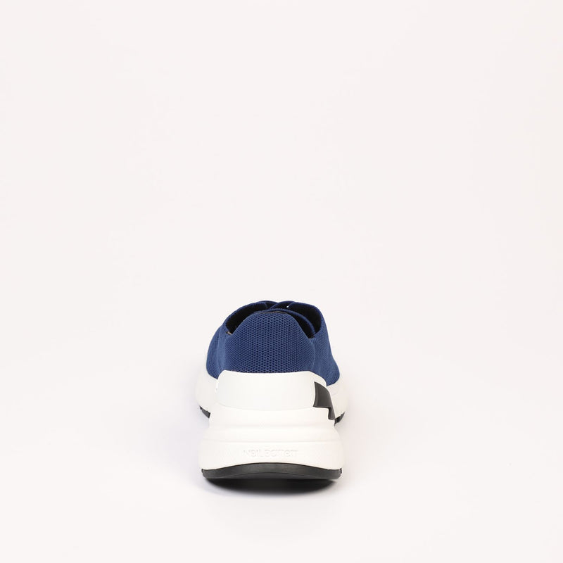 Blue Textile and Leather Sneaker