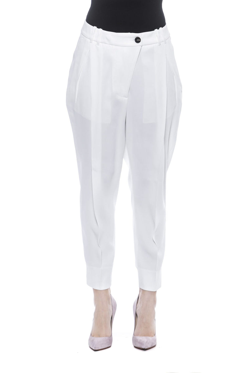 White Polyester Jeans & Pant