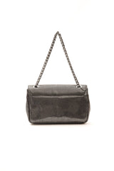 Gray Leather Crossbody Bag